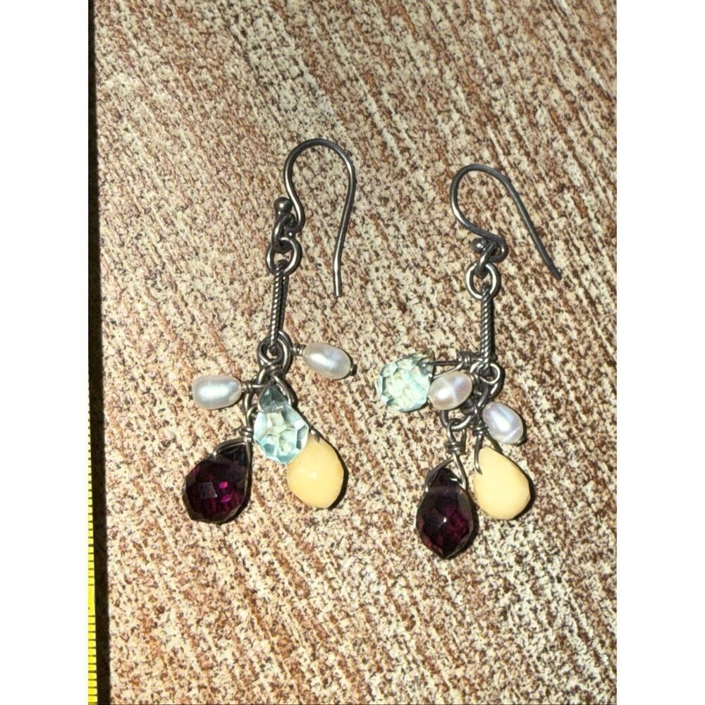 Retired Silpada sterling and glass beaded earrings